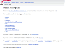 Tablet Screenshot of lists.debian.org