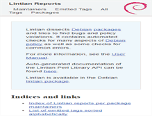 Tablet Screenshot of lintian.debian.org
